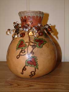 Grape Vine Gourd Vase